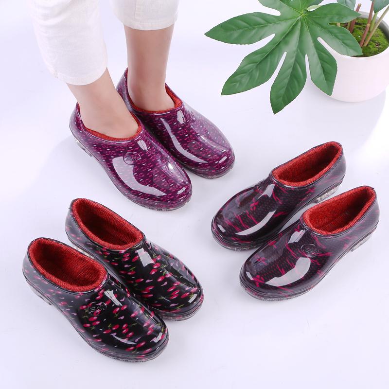 Fashion Home Must Rainboots,Ladies Galoshes,Water Shoe Rubber Boots, Woman Kitchen Working Shoes for Mopping and Washing Clothes Autumn