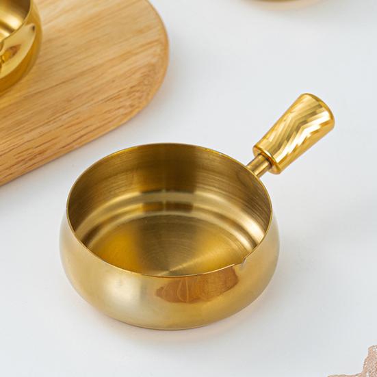 Sauskom 304 Roestvrij Staal Espresso Maatbeker met Ergonomisch Houten Handvat V-vormige Tuit Koffie Melkthee Saus Houder