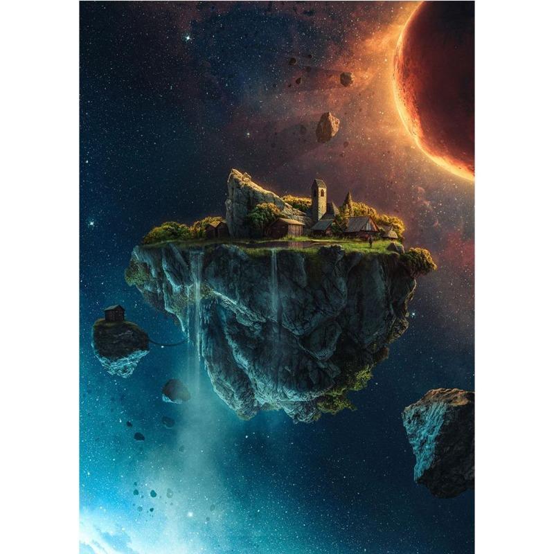 Abstract colorful cosmic planet galaxy star sky posters and prints vintage painting on canvas wall painting room decoration