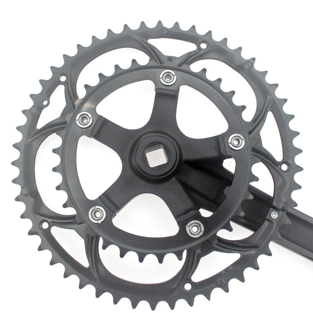 Bielas Compactas de Carretera 50/34T 170mm 110BCD | Plato de Aleación de Aluminio para Pedalier Cuadrado de 8/9 Velocidades