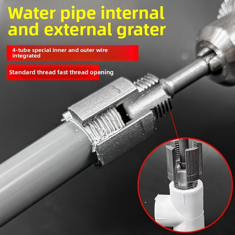 Water Pipe Thread Opener Hand Tools Universal Wire Cutting Pipe Thread Tool Internal/external Thread Drill Bit Work Tools