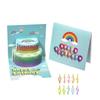 Carte d'anniversaire créative arc-en-ciel 3D pop-up avec chiffres insérables