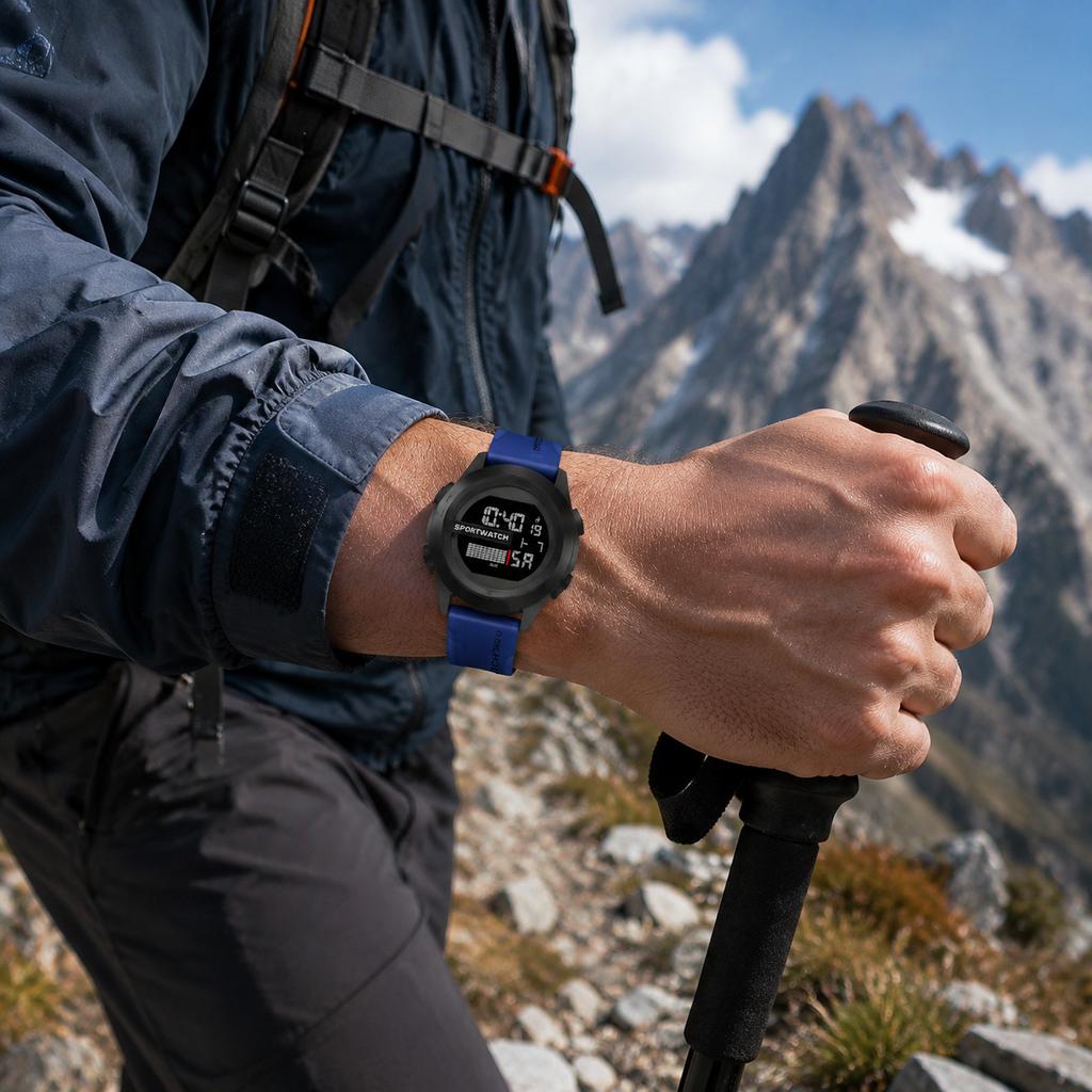 Men's Multifunctional Digital Watch Waterproof Luminous Sports Wristwatch