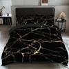 3pcs Duvet Cover Set King Size,Queen Black Marble Printed Bedding Set 1 * Duvet Cover+2 Pillowcases-Bedding Set for Bedroom