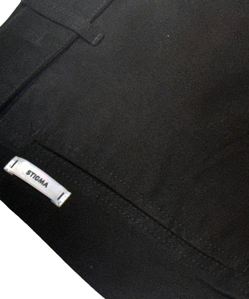 STIGMA Washed Belt Curved Pants Black