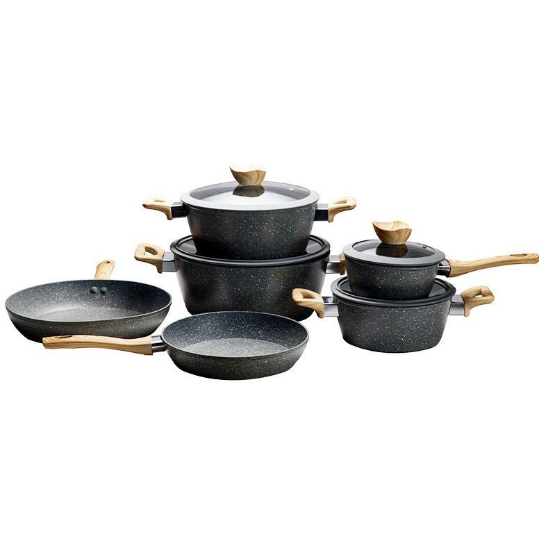 Wok marble non-stick pan frying pan milk pan soup pan household pot set induction cooker