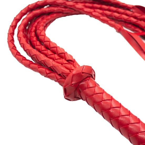 Faux Leather Horse Whip Two-Tone 8 Braiding Tails Whip Hangable Horse Training Whip Riding