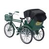 Rickshaw Model Retro Design Decorative Interesting Alloy 3 Wheel Rickshaw Desktop Ornament for