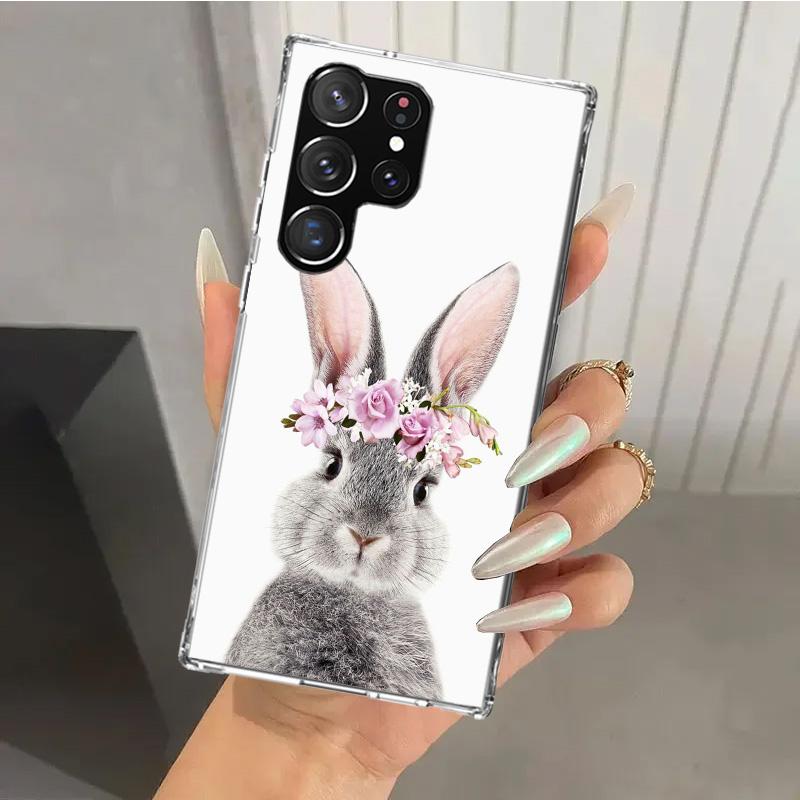 Cute Bunny Baby Rabbits Phone Case for Samsung Galaxy S25 S24 S23 Ultra S25 Edge S22 S21 Plus S20 FE S10 + Soft Print Shell Fund
