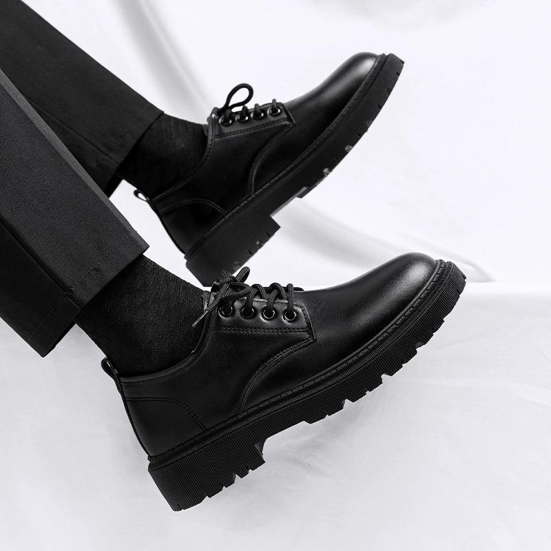 Business Small Leather Shoes Men's Casual Shoes Tooling Shoes Platform Trend Versatile Dress Men's Shoes Work Shoes