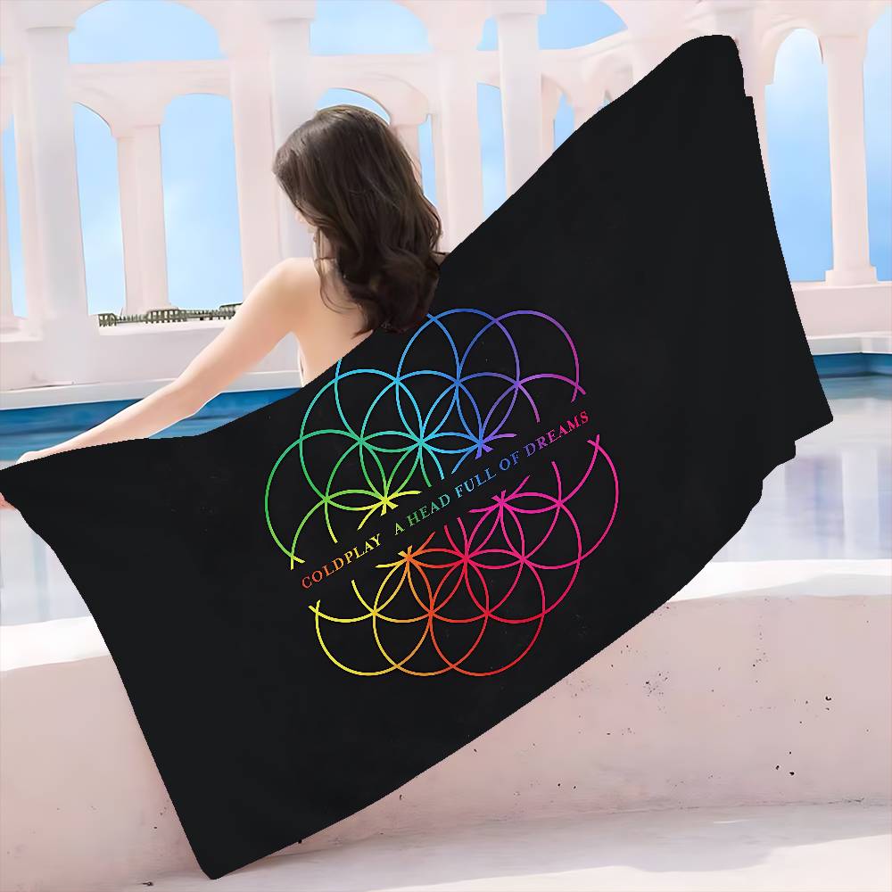

Classic Pop Rock Band C-Coldplay Microfiber Printed Beach Towel Mountain Climbing Yoga Beach Swimming Running Absorbent Towel W30*H60(CM)