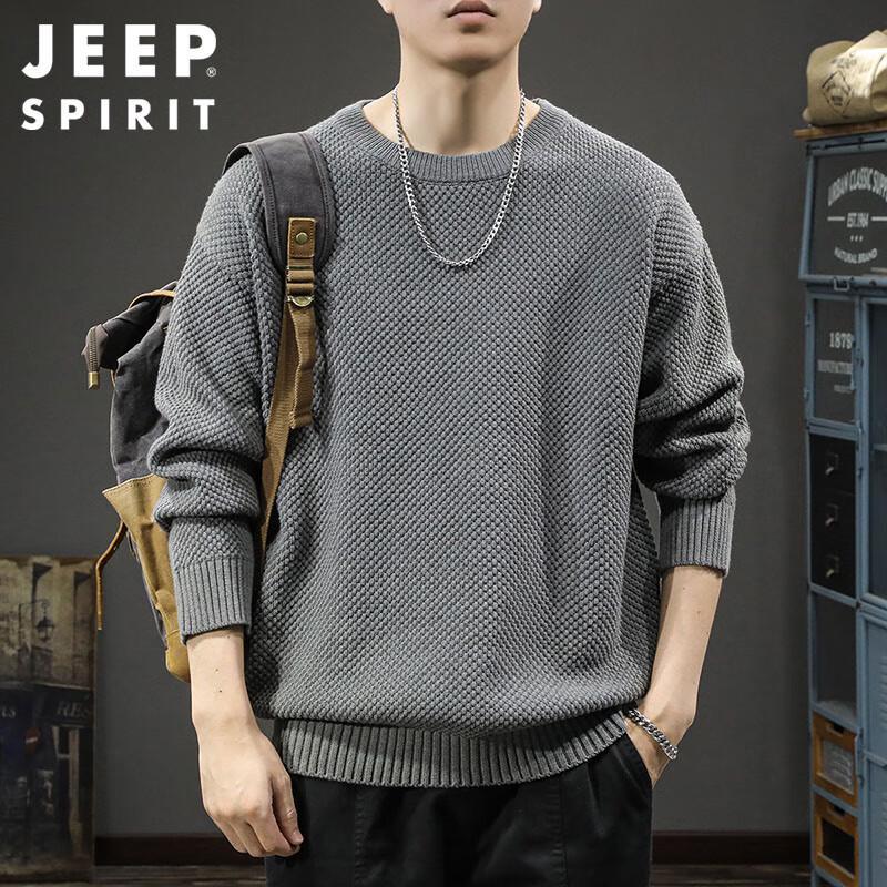 JEEP SPIRIT Men's Retro Chunky Knit Sweater