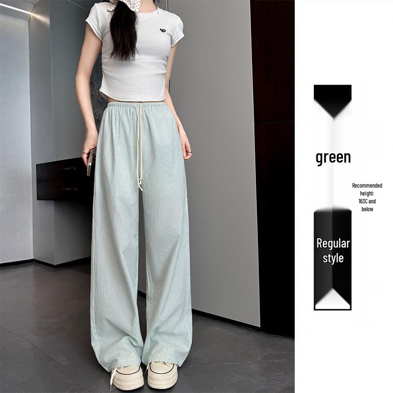 

Женские осенние плиссированные брюки с широкими штанинами - Однотонные, с высокой посадкой, удобные и стройнящие. X-Large зелёный