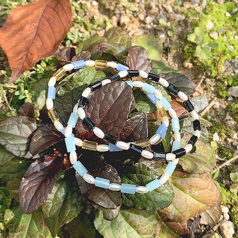 (Handmade) Carved Bead and Pearl Bracelet