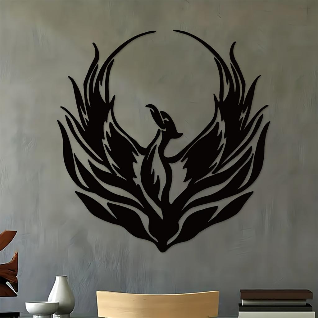 1pc Modern Phoenix Metal Wall Art Decor Home Gift Indoor Unique Halloween Christmas New Year