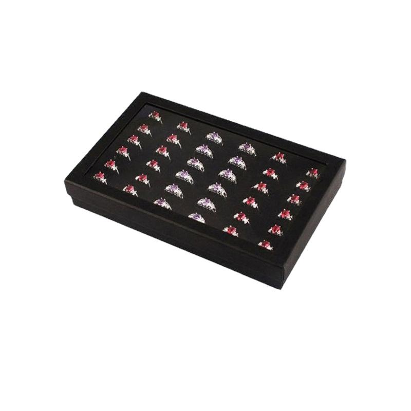 36 Slot Rings Display Box Stand Metal Earrings Storage Box Storage Box with Transparent Cover Jewelry Display Cabinet