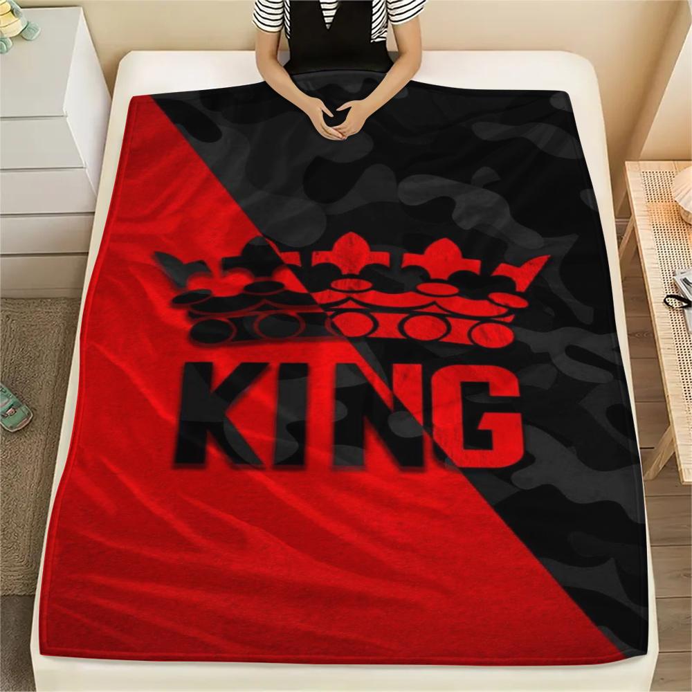 1Pc King or Queen Print Flannel Blanket, High quality Comfortable for All Seasons, Home Decor, Warmth and Comfort, Perfect for Gifts