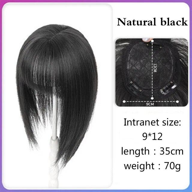 PAGEUP Synthetischer 3D-Pony, 25 cm, unsichtbar, nahtlos, Kopfhaar, Luft-Pony, Overhead, natürlich, unsichtbar, erhöht das Haarvolumen