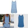 Denim Dress For Women Summer Sleeveless A Line Casual Cotton Polyester Fabric