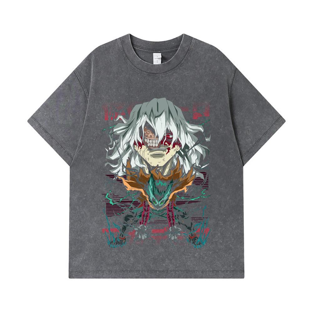 275 GSM Washed T-shirts 100% Cotton My Hero Academia V9 Shigaraki Print Unisex Heavy Cotton T Shirt