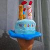 Plush Pet Birthday Hat Cute Candles Dog Hat Pet Cosplaying Birthday Cake Hat  Photography