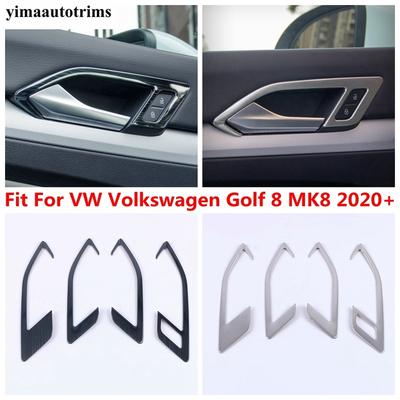 Car Inner Door Bowl Handle Frame Decoration Cover Trim Stainless Steel Accessories Fit For VW Volkswagen Golf 8 MK8 - 2025