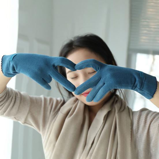 1 Paar Buchstabenlogo Verdickte Einfarbige Winddichte Koreanischer Stil Damen Handschuhe Herbst Winter Fleecefutter Touchscreen Vollfinger Fahrhandschuhe