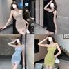 Street Style Short Bodycon Dress With Sleeveless Design For Summer Wear