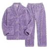 2026 Bestselling Women's Coral Fleece Pajama Set: Warm V-neck In Purple, Autumn/Winter Fashion 2024.