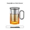 Borosilicate Glass Tea Mug with Aluminum Lid
