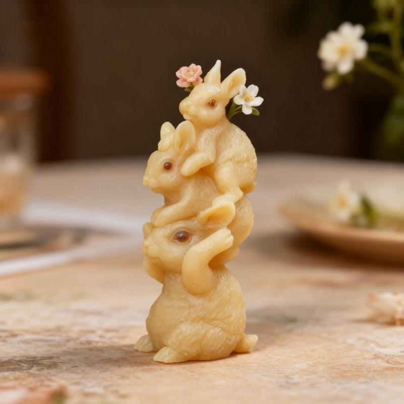 Food Grade Silicone Easters Sitting Rabbits Mould For Candle Making Home Decoration Craft Art