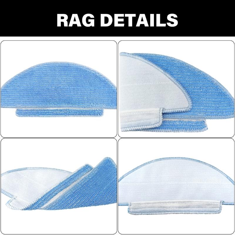Mop Pad Cloth Wipes Cleaning Tool Suitable For Tikom L9000o Sweeping Part Accessories Rag Mop Robot Vacuum Cleaner 10pcs