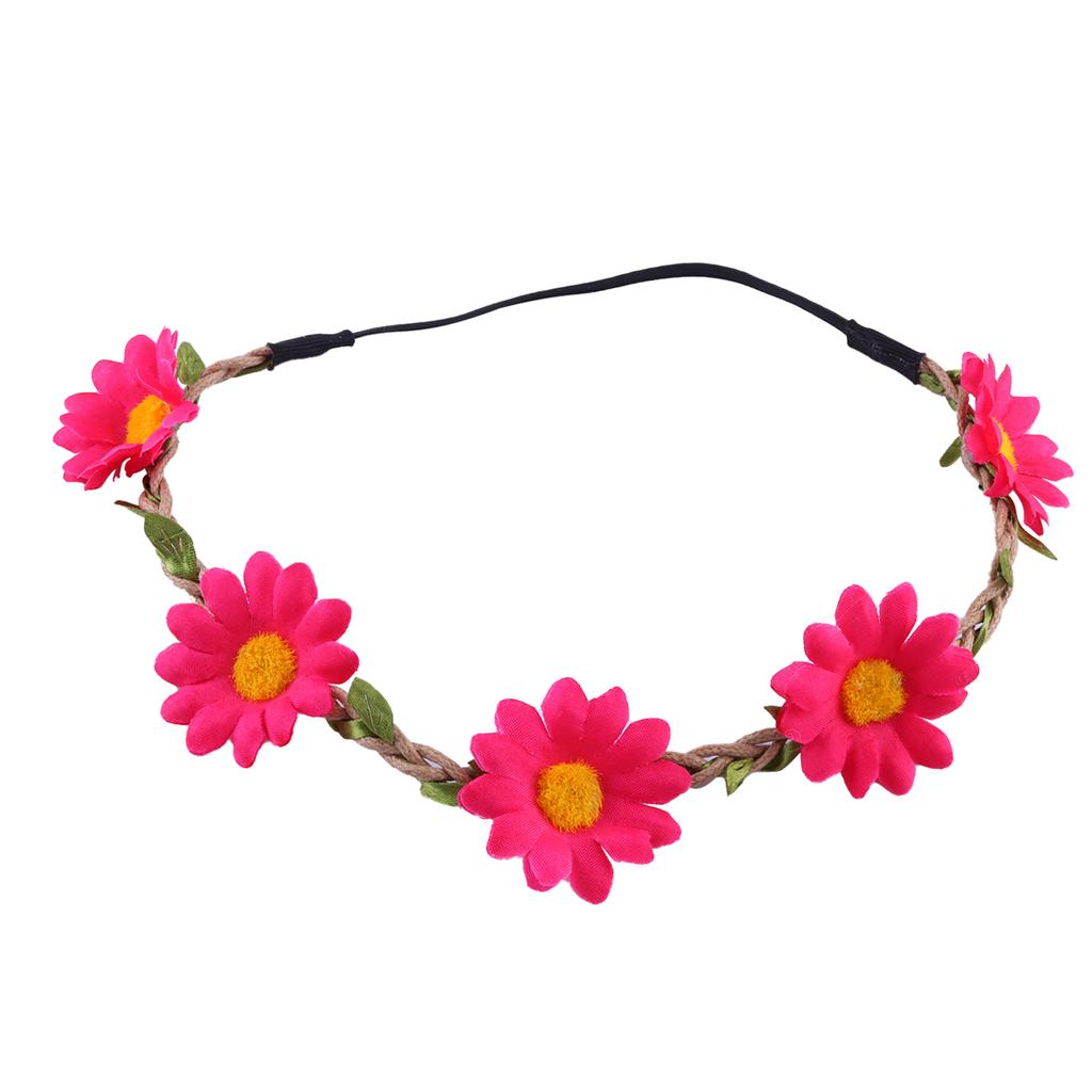 Bride Daisy Crown Hairband for Girls Flower Crown Floral Garland Headbands for Festival Wedding Party