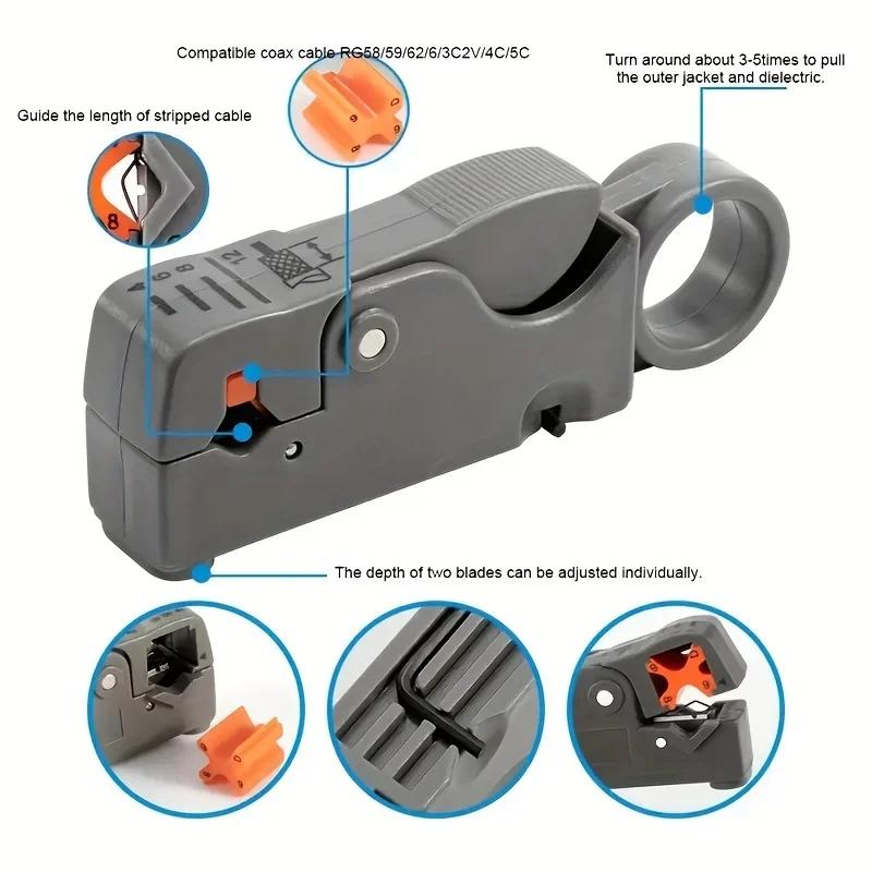 Automatic Stripping Pliers Wire Stripper Wire Coaxial Cable Cutter Tools Cable Stripper Pliers Decrustation Pliers