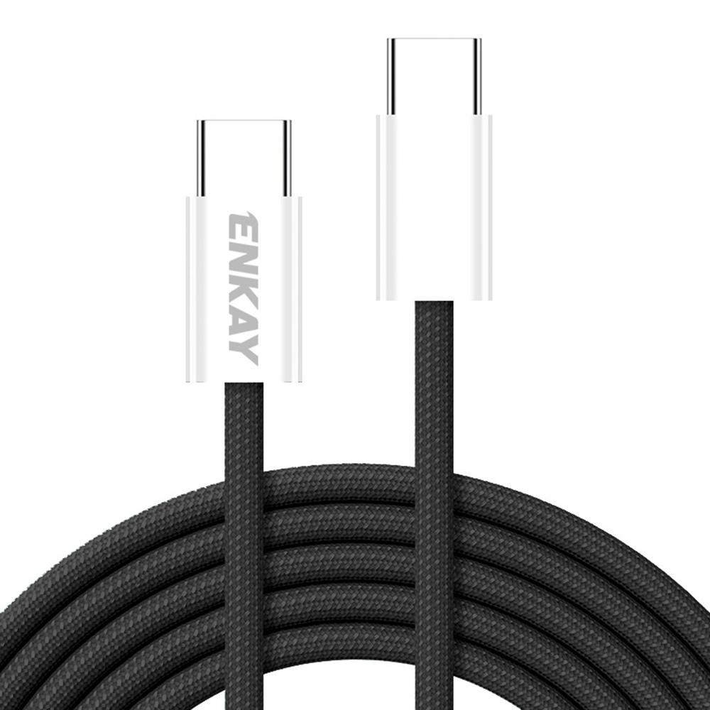 ENKAY 1.5m 60W Type-C to Type-C Fast Charging Cable Braided Phone Data Cord