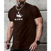 Summer Round Neck 3D King Printed Top Fashionable Casual Short Sleeved Men's T-shirts
