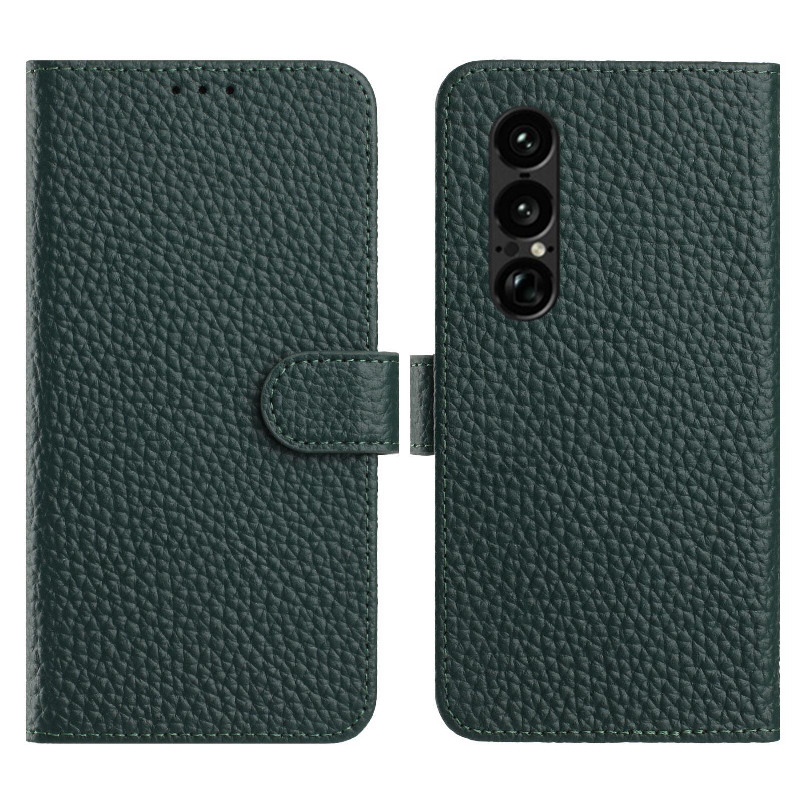 

For Sony Xperia 1 VII Case Wallet Stand Litchi Texture Genuine Cow Leather Flip Phone Cover A