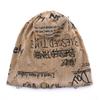 Thin Bonnet Vintage Beanie Wasteland Style Pullover Hat Distressed Letter Print Beanie  Unisex Wear