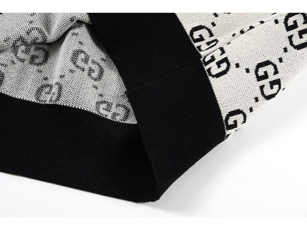 Unisex Trendig Sommar G-bokstav Jacquardstickad Pikétröja med Krage och Korta Ärmar