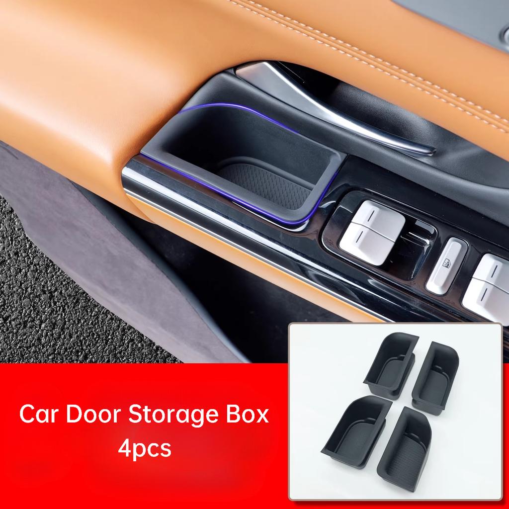 For XPeng G9 22-25 Car Door Storage Box Organizer Door Handle Slot Trash Can Organizing Tray Interior Tidying Accessories