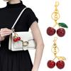 New Personality Trendy Stainless Steel Acrylic Cherry Bag Keychain for Women Cute Summer Handbag DIY Jewelry Accessories