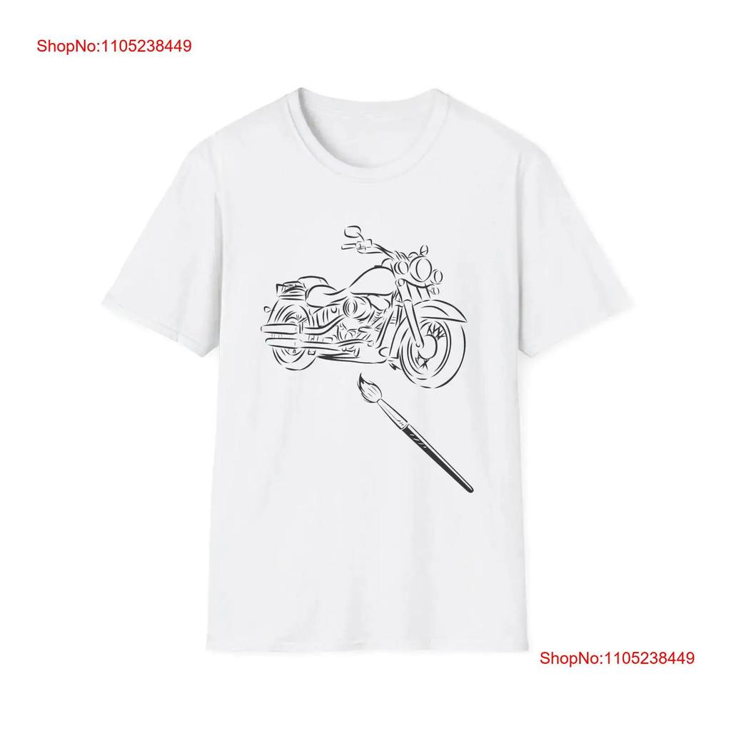 Softstyle T Shirt Motorcycle Print Crew Clothes Biker Top Motogirlgear Vintage Homme Designer Clothes Casual Versatile