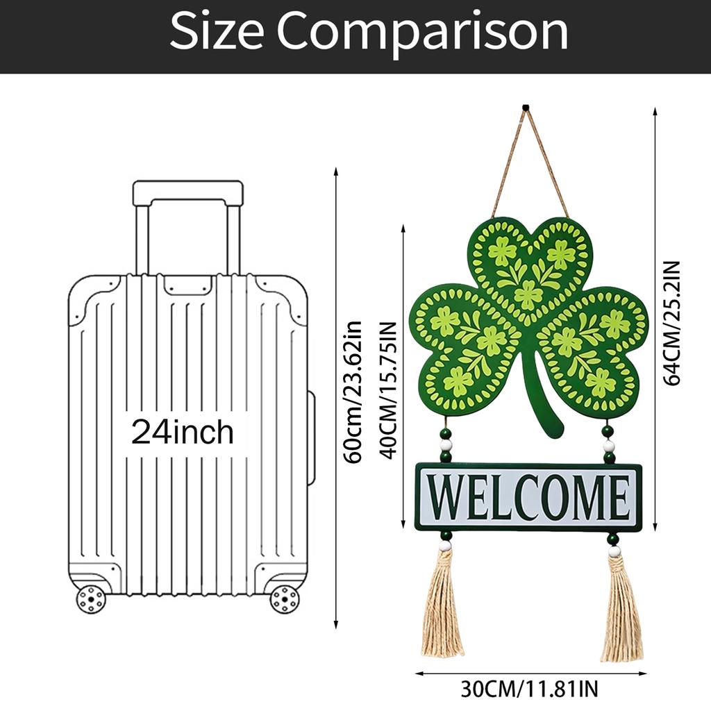St. Patrick's Day Decorations Wooden Door Hanger With Wooden Sign