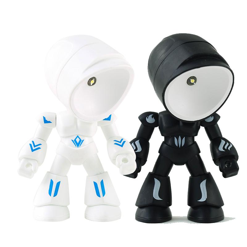 Kreative Cartoon DIY Kleine Nachtleuchte Mini Schreibtischdekoration Magnetische Tischlampe Roboter Held Krieg Polizei Geschenk für Freund