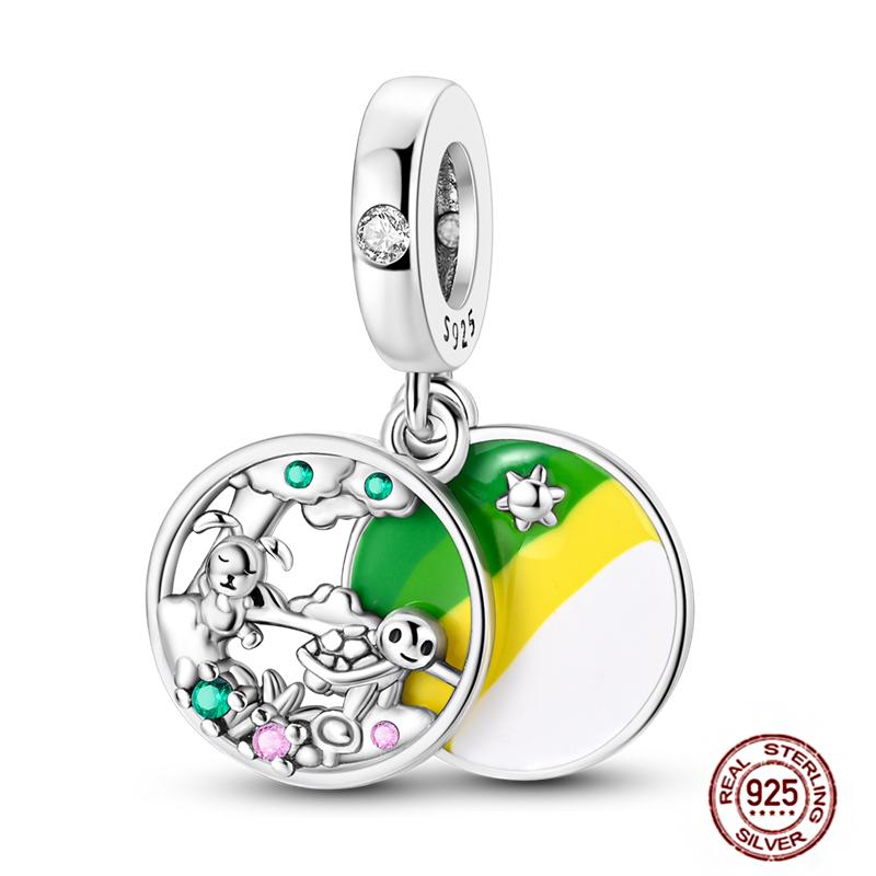 92 Styles Original Copper Green Series Cactus Avocado Clover Charms Bracelet Pendant Diy Clip Beads Women'S Jewelry