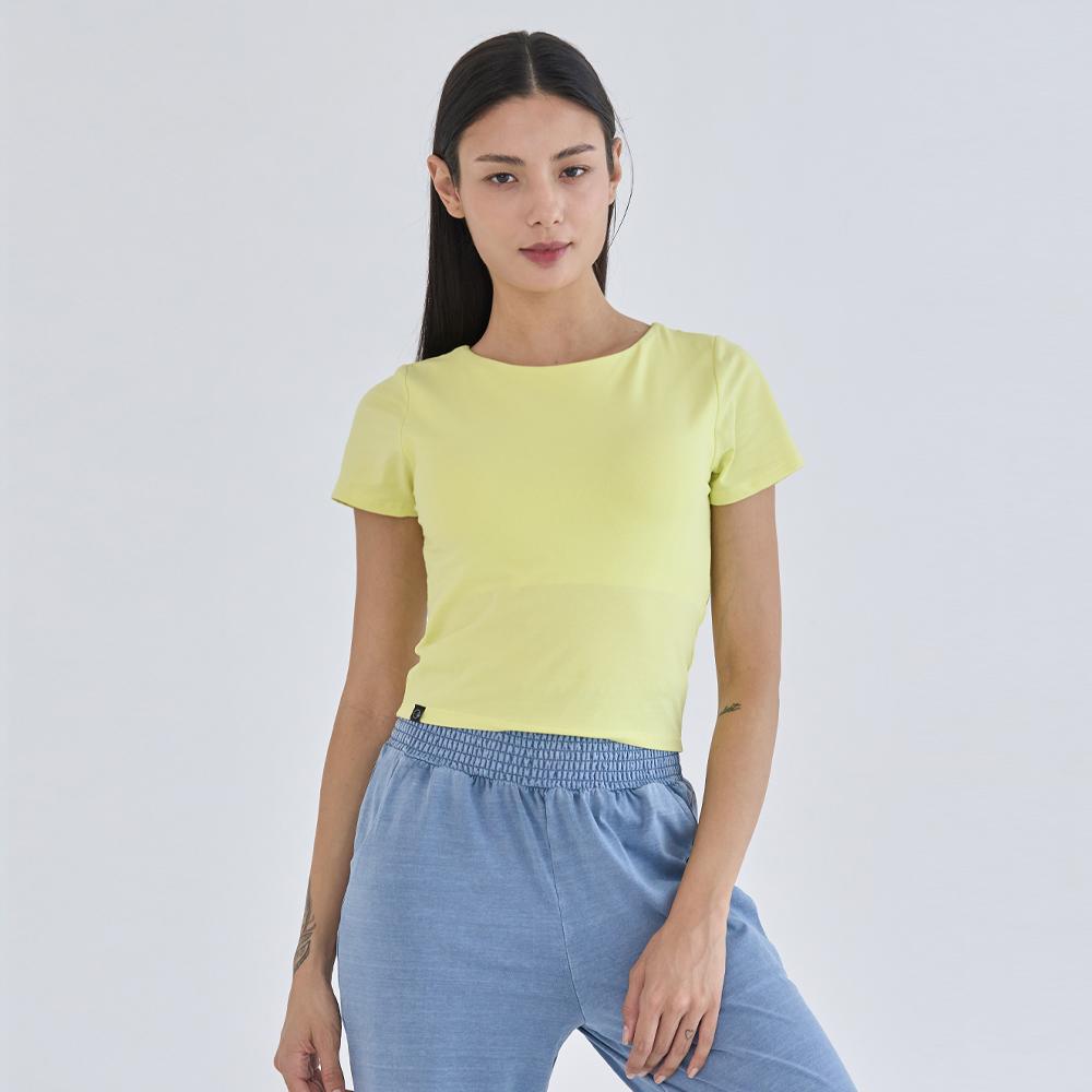 OZEZ Ozti4027 Back Keyhole Short Sleeve Camisole - Lime