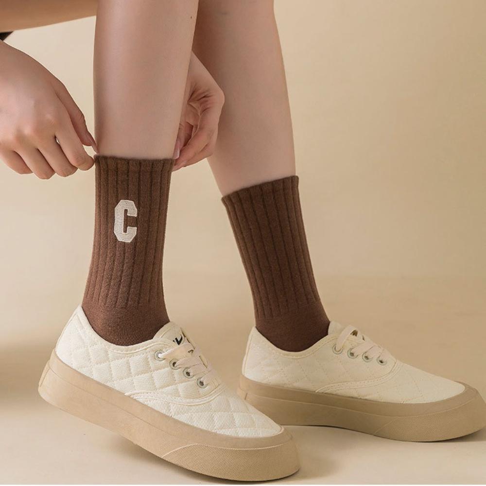 5 Pairs Casual Round Neck Women's Cartoon Socks Mid Tube Casual Men's Socks Breathable with Pattern Autum Winter Socks