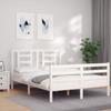 VidaXL Bed Frame with Headboard White 120x200 Cm Solid Wood 3194697