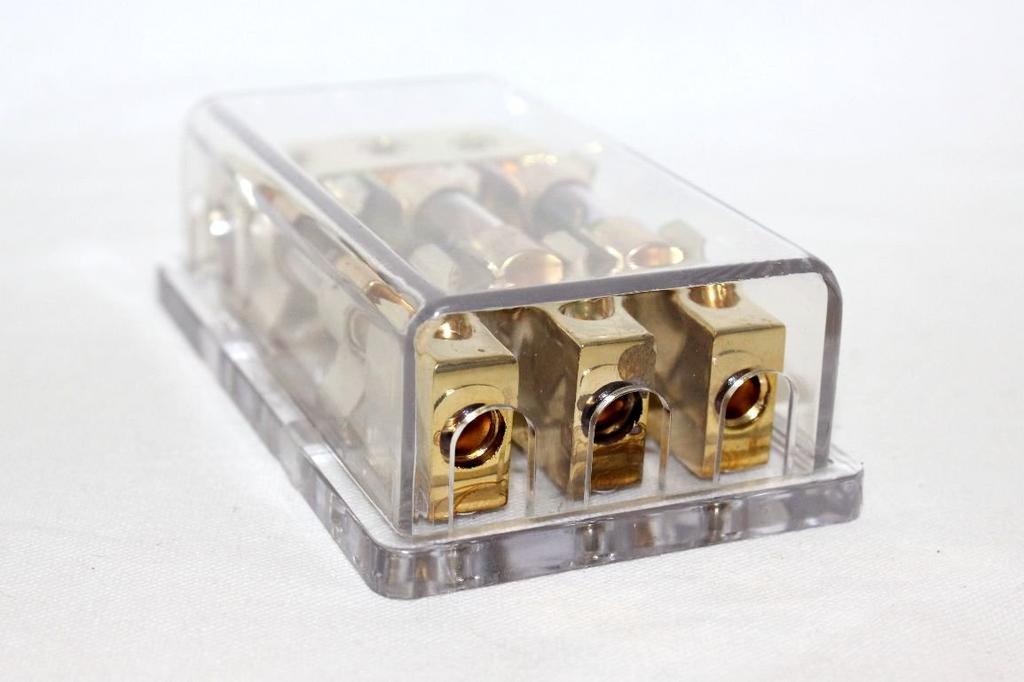 FH016 3 Row AOL Tube Fuse Holder, 3 x 60A AOL Tube Fuses Included,