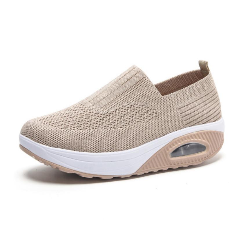 Middle-Aged Elderly Mothers' Shoes Mesh Cloth Outdoor Running Shoes Flying Knit Casual Shoes Comfortable Lightweight Breathable